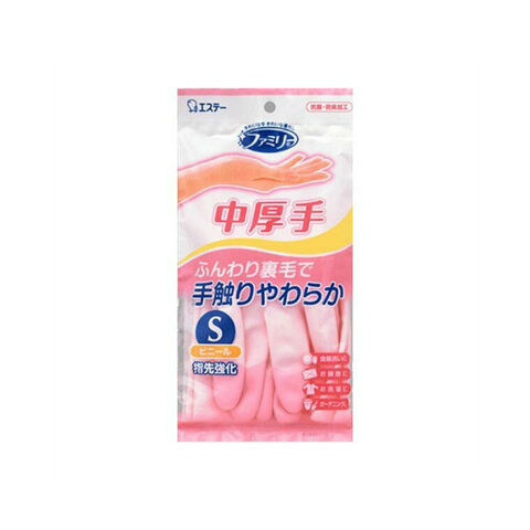 日本 爱诗庭 ST 家庭天然橡胶中厚手套S 1双入 粉色 — 家禾贸易集团美国批发供应